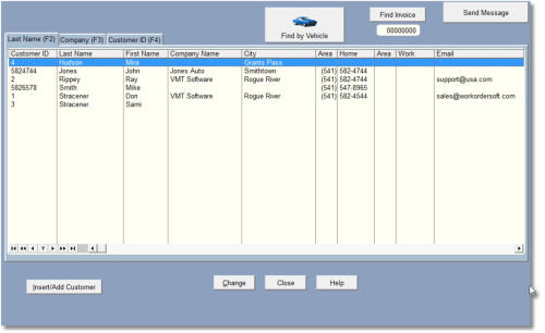 Repair order customer browse