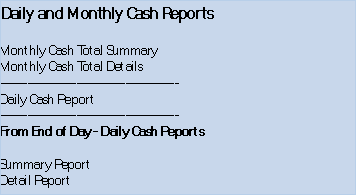 Work Order Cash Reports